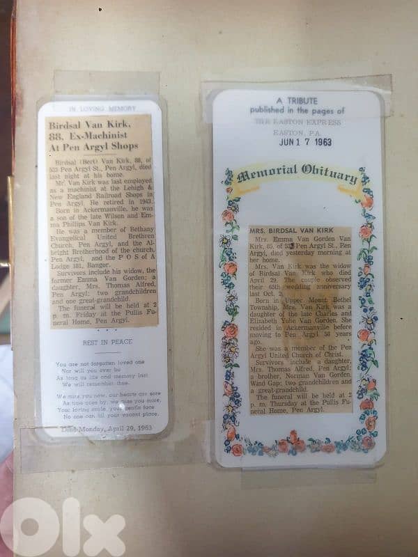 early 20th century memorial pictures in an album 10