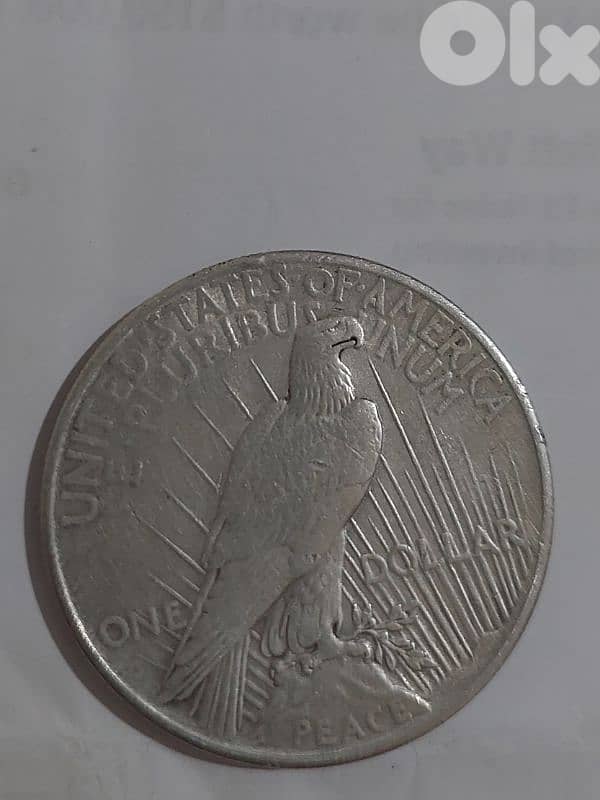 USA One Silver Peace Dollar Coin year 1925. wieght 26.6 grVery special 1