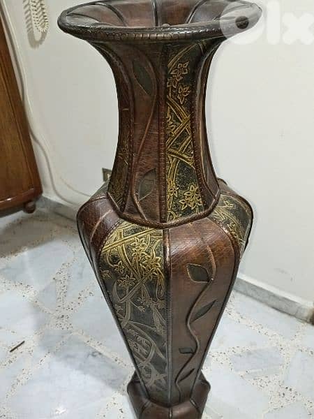 wooden big long vase 2