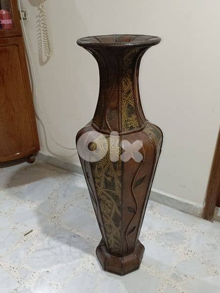 wooden big long vase 3