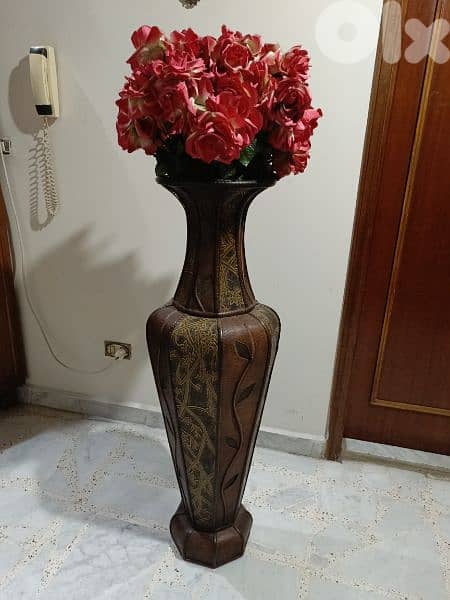 wooden big long vase 4
