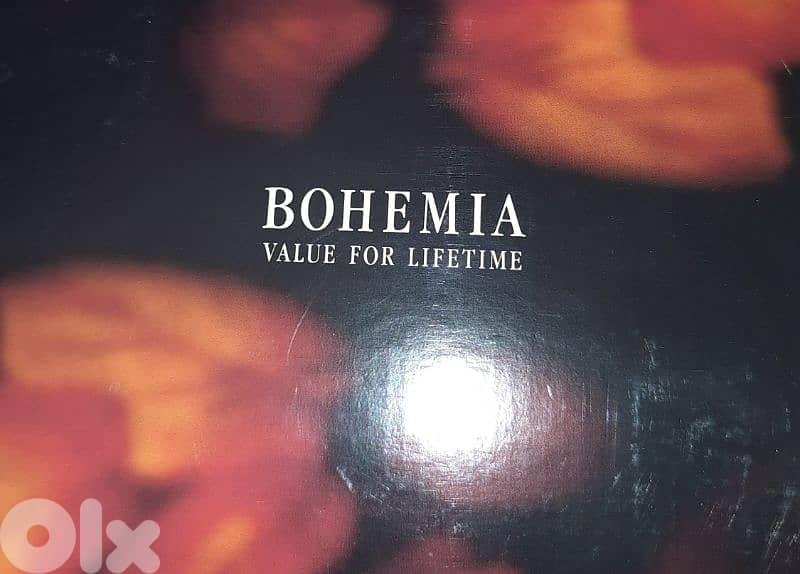 box of 6 cristal wine cups gold plated 2