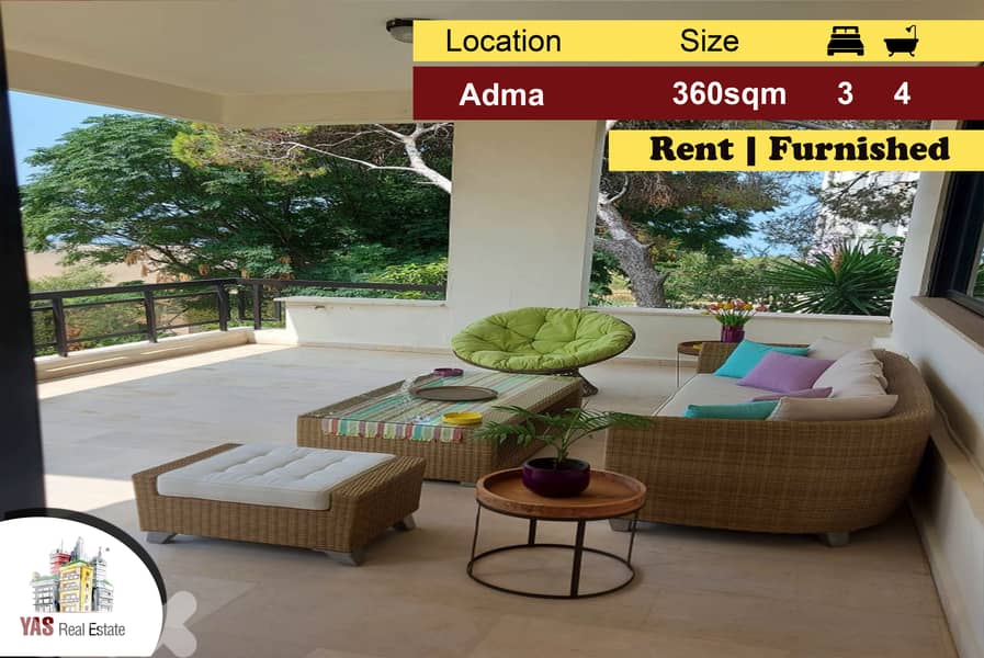 Adma 360m2 | 100m2 Garden | Rent | Furnished | Sea View | RA/YV 0