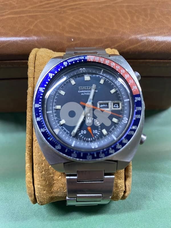 rare seiko automatic chrono pepsi cola bezel 0