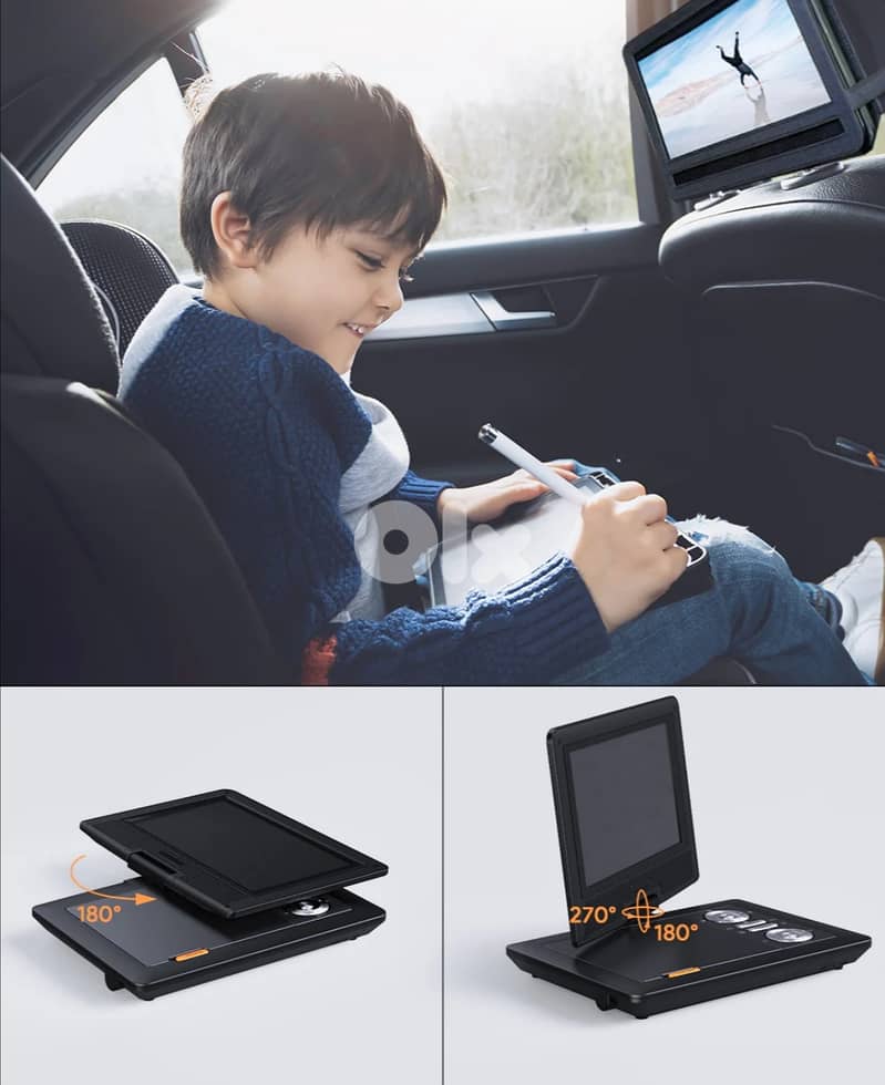 Apeman 12''  rechargeable DVD Player 9.5'' HD Screen/4$ delivery 5