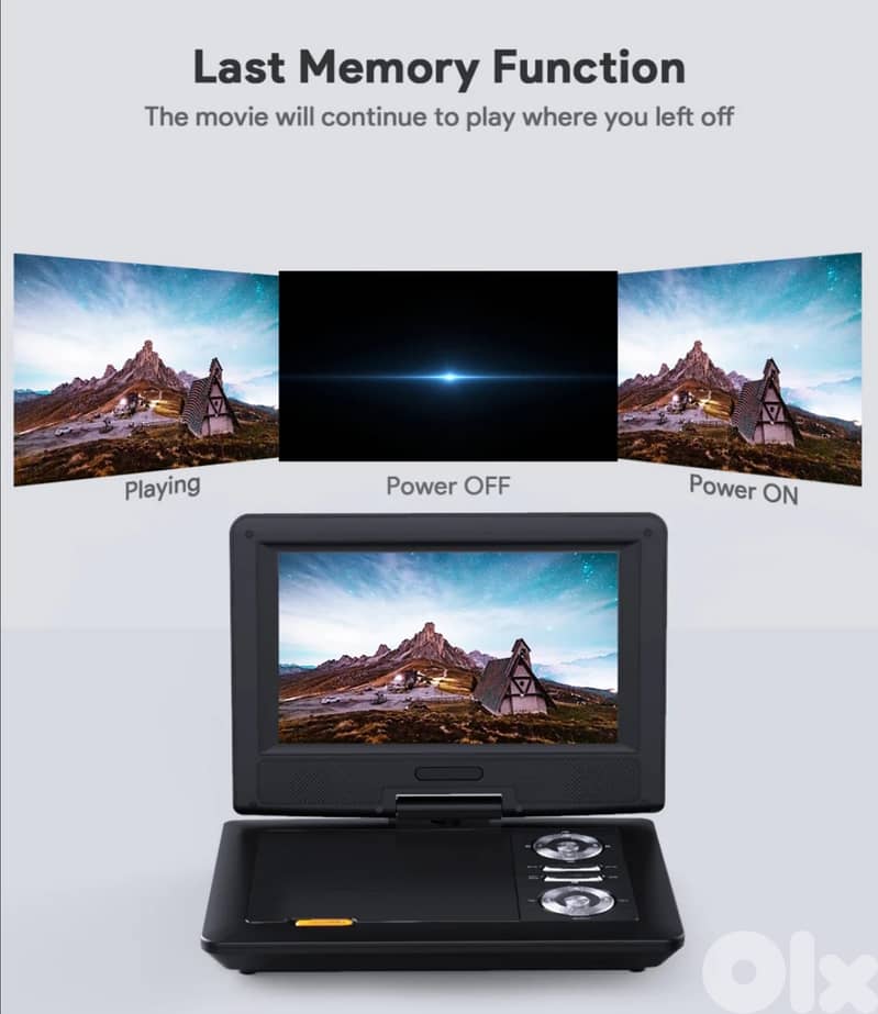 Apeman 12''  rechargeable DVD Player 9.5'' HD Screen/4$ delivery 6