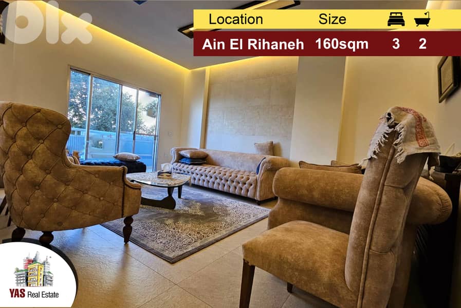 Ain El Rihaneh 160m2 | Decorated Flat | Quiet Area | EL/TO | 0