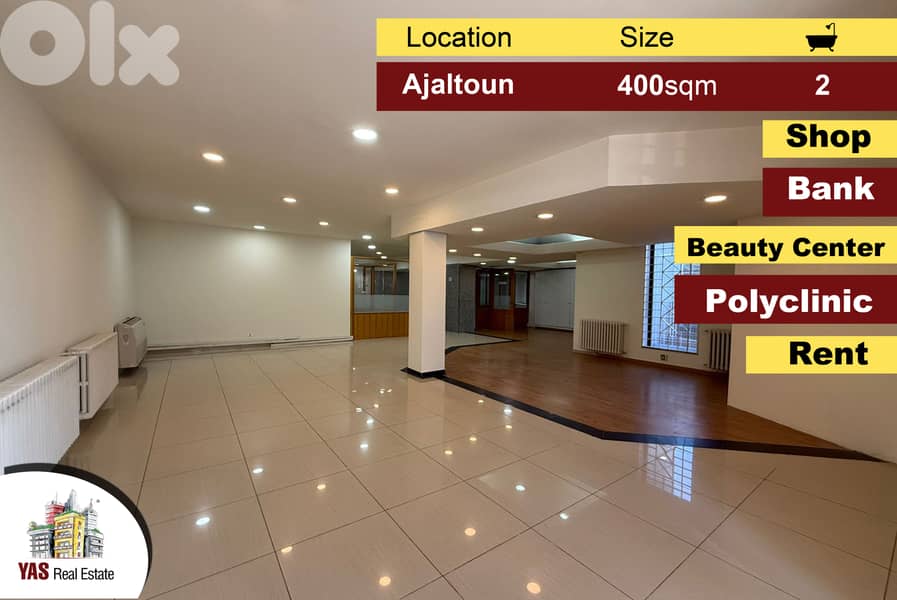 Ajaltoun 400m2 | Shop | Rent | Prime Location | Spacious Areas | AC | 0