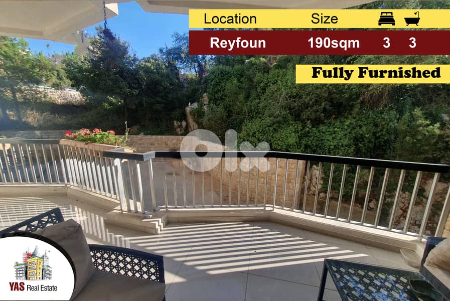 Reyfoun 190m2 | Fully Furnished | Calm Area | Prime Location | KH | 0