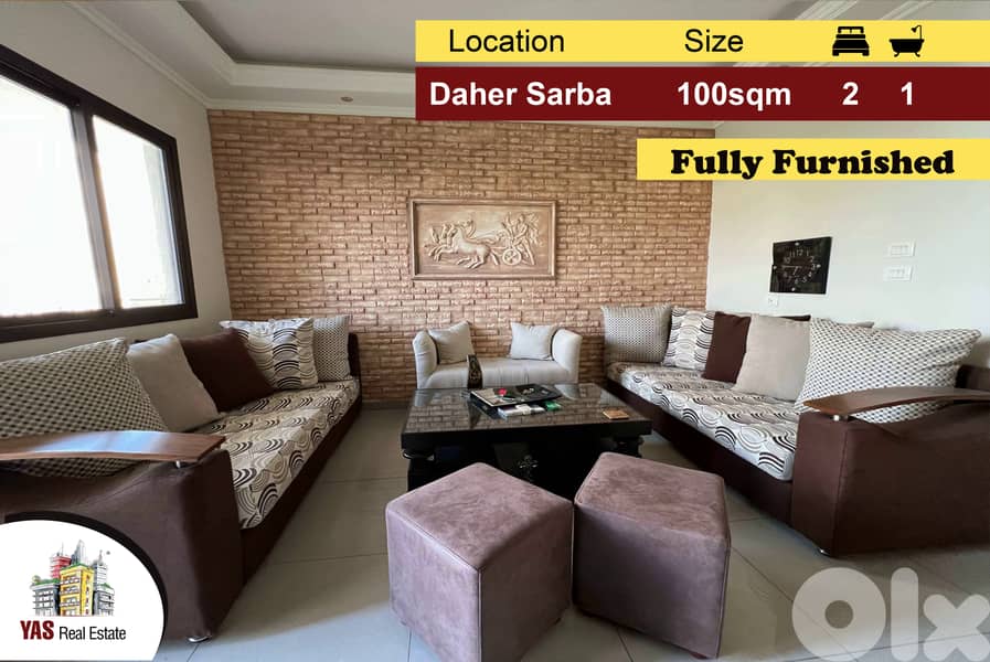Daher Sarba 100m2 | Fully Furnished | Classical | Well Maintained|EHDA 0