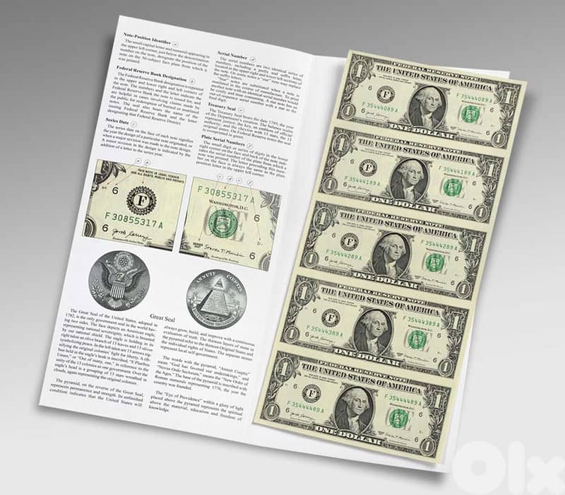 $1: Five-Note Sheet Uncut Currency Washington (DC) 1