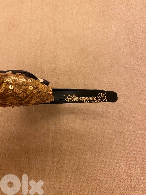 Disney Parks Paris Minnie  Sequin Ears Headband Black & Gold 2