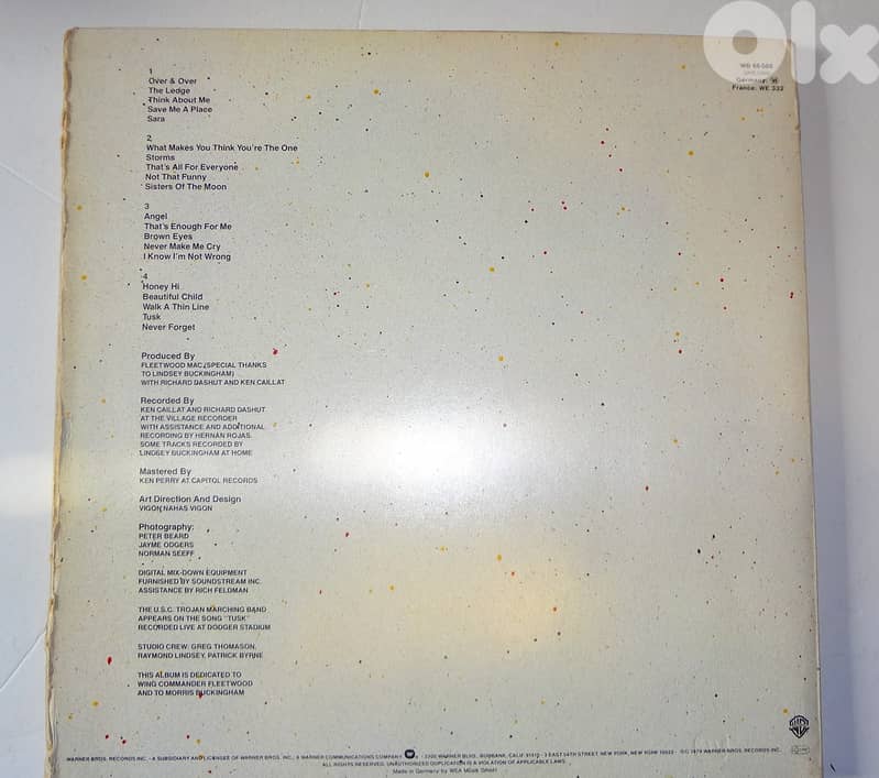 Fleetwood Mac " Tusk" 2 vinyl  15$ media vg cover vg 1