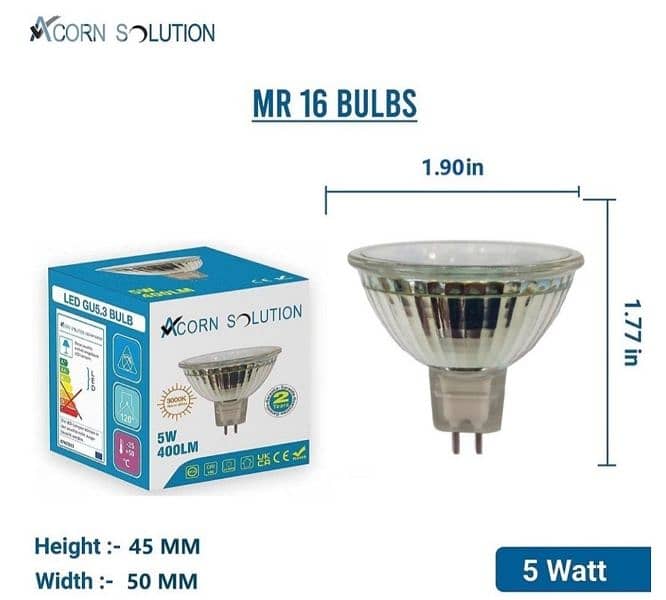 Acron solution Bulbs, 12V, Warm White  Spotlight/400 Lumen/4$ delivery 0