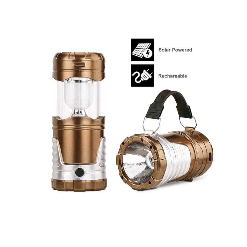 Outdoor Camping Solar Charger LED Lantern Rechargeable USB Flash Light 2