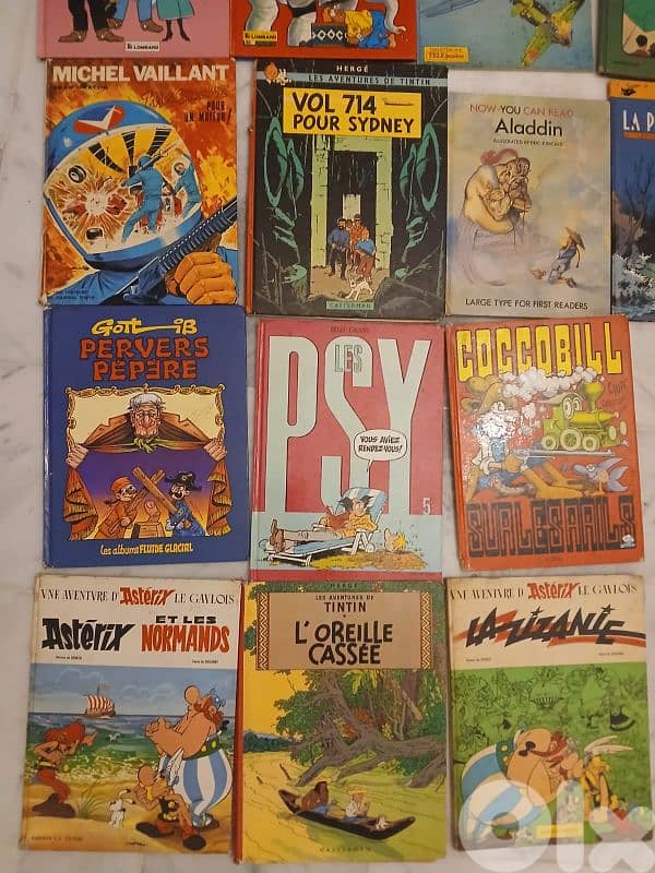 14 livres bandes dessinees en francais, tintin, asterix, quick, chick 3