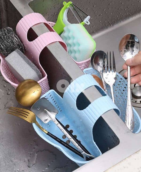 silicone kitchen sink tools storage hanging basket 1