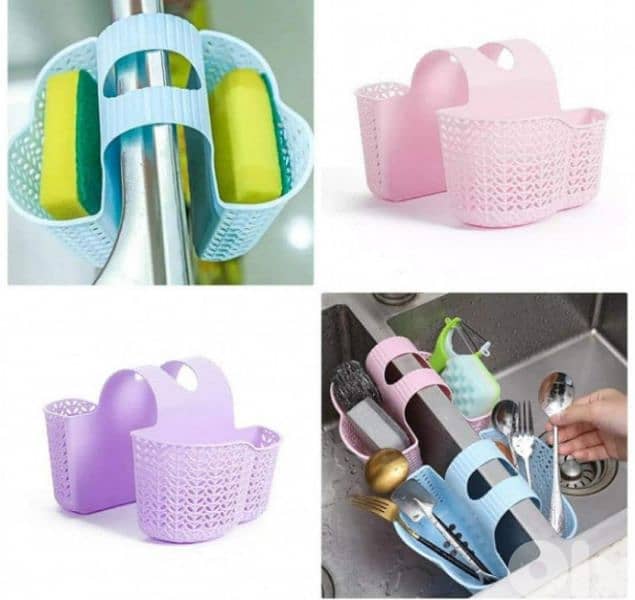 silicone kitchen sink tools storage hanging basket 4