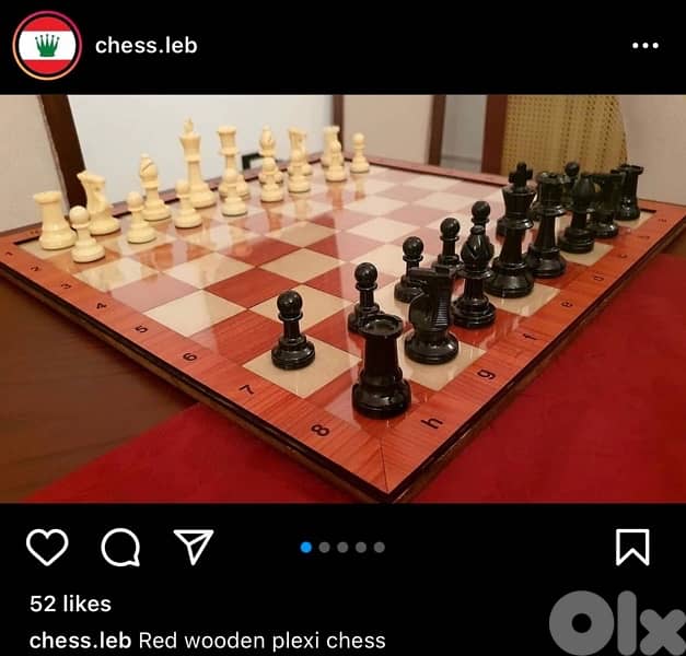 Red Wooden Plexi Chess High Quality 0