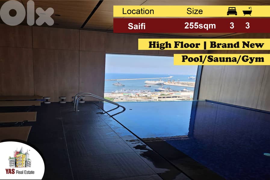 Saifi 255m2 | High Level | Pool/Gym/Sauna | Ultra Prime Location | PA 0