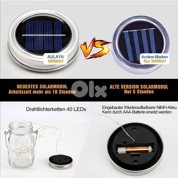 Aulaya 6 Pack 160 LED Solar Lantern for Outdoors, Garden, (Warm White) 6