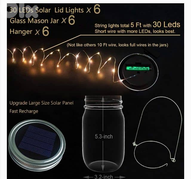 Aulaya 6 Pack 160 LED Solar Lantern for Outdoors, Garden, (Warm White) 9