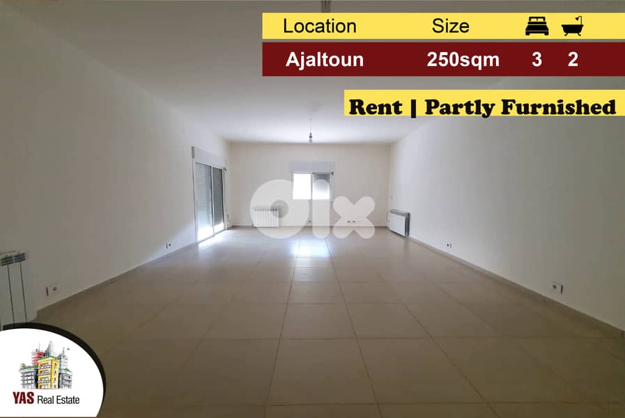 Ajaltoun 250m2 | Rent | Partly Furnished | Private Street | Flat | KH 0