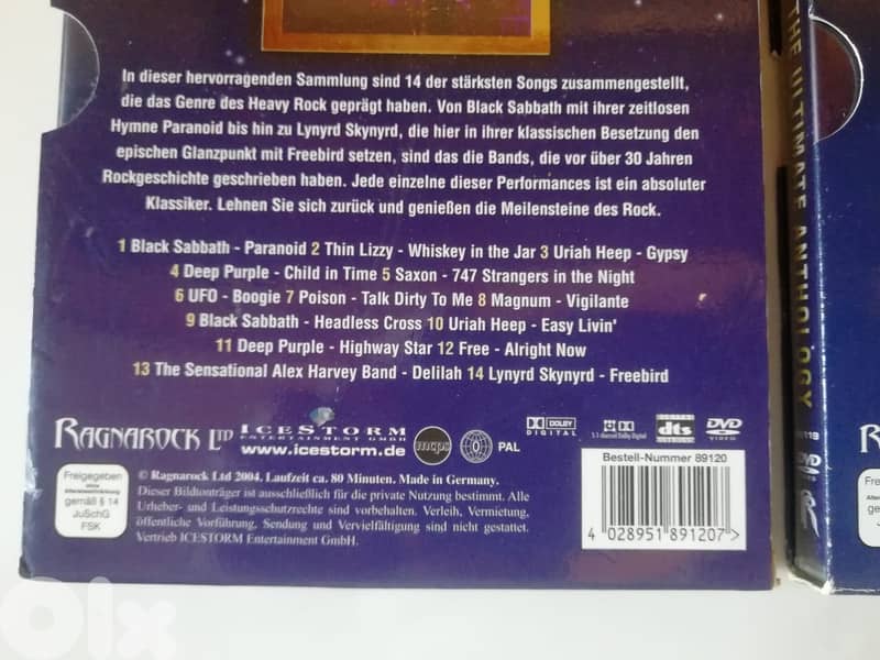 2 Ultimate anthology DVDs Heavy rock masterpieces & Guitar  legends 1