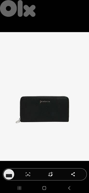 stradivarius wallet black real leather 1