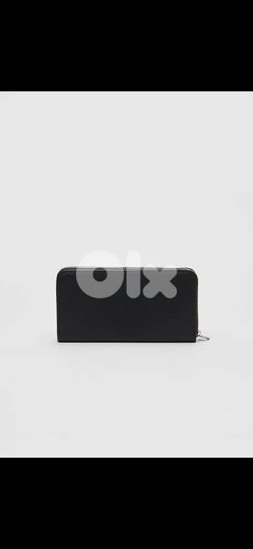 stradivarius wallet black real leather 2