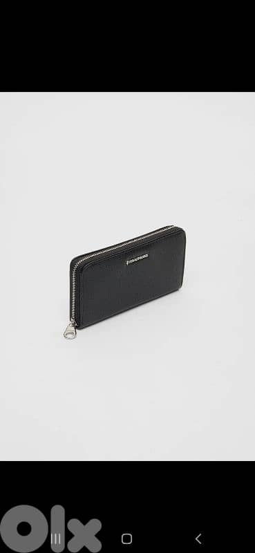stradivarius wallet black real leather 3