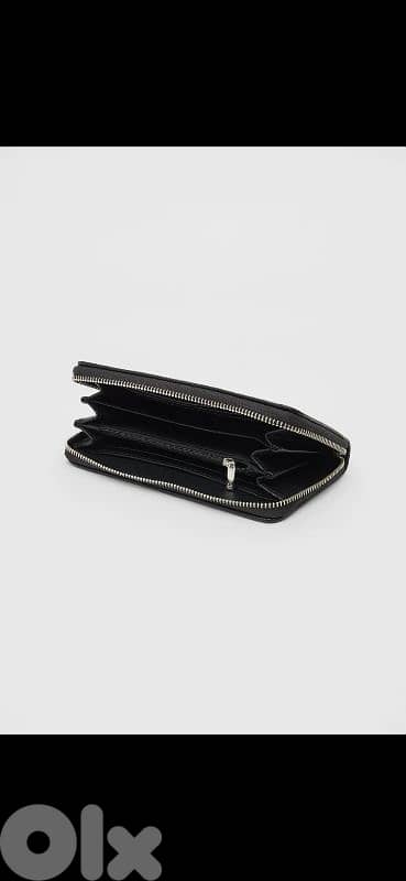 stradivarius wallet black real leather 4