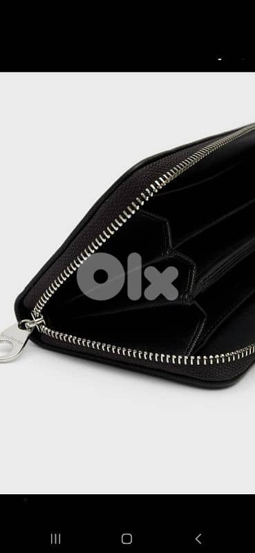 stradivarius wallet black real leather 6