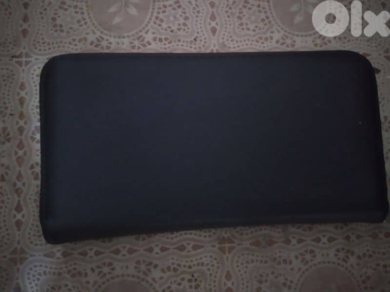 stradivarius wallet black real leather 10