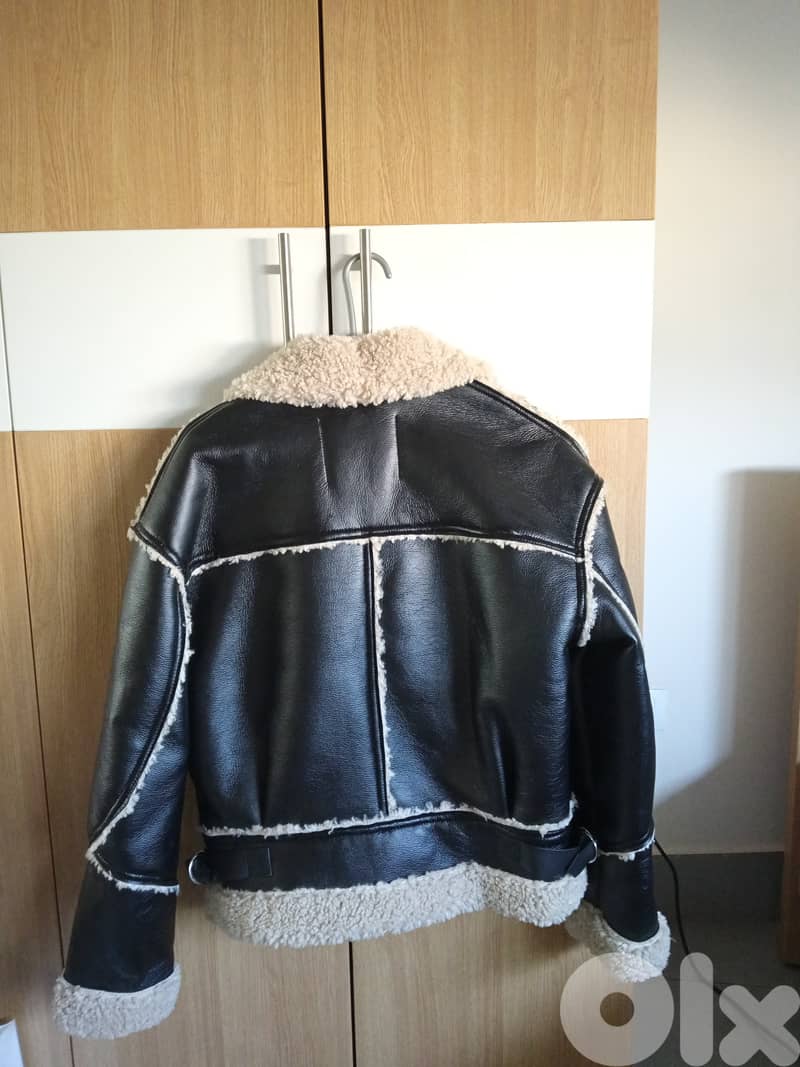 Bershka Leather Wool Jacket 2
