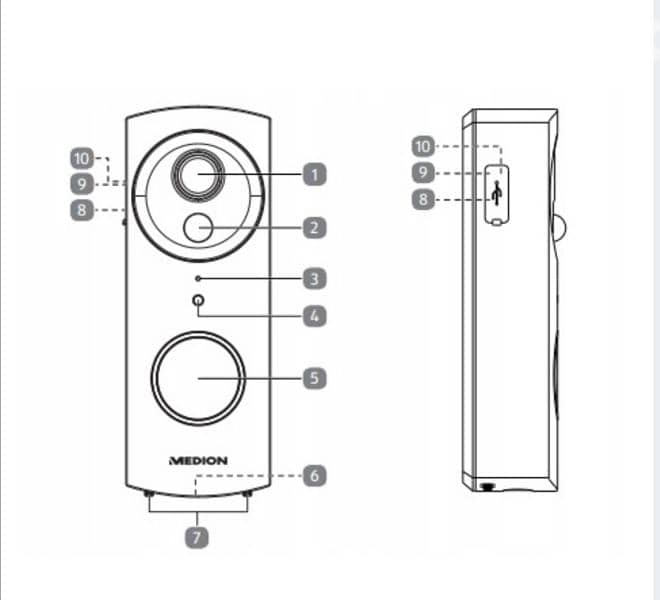 MEDION Smart video doorbell night vision, motion detection/4$ delivery 2
