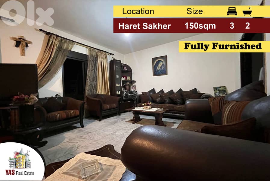 Haret Sakher 150m2 |  Fully Furnished | Well Maintained | IV/EH | 0