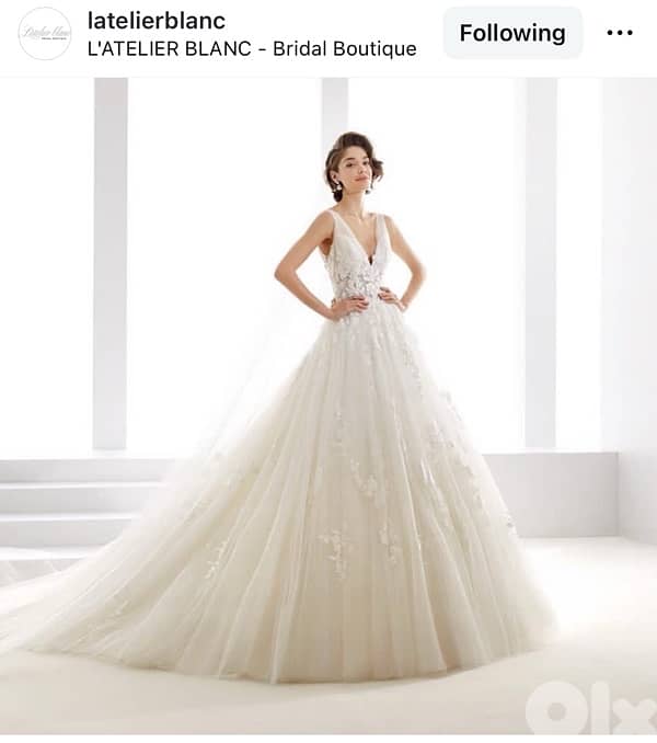 فستان زفافي من تصميم "L’Atelier Blanc"، لم يُرتدَ من قبل 4