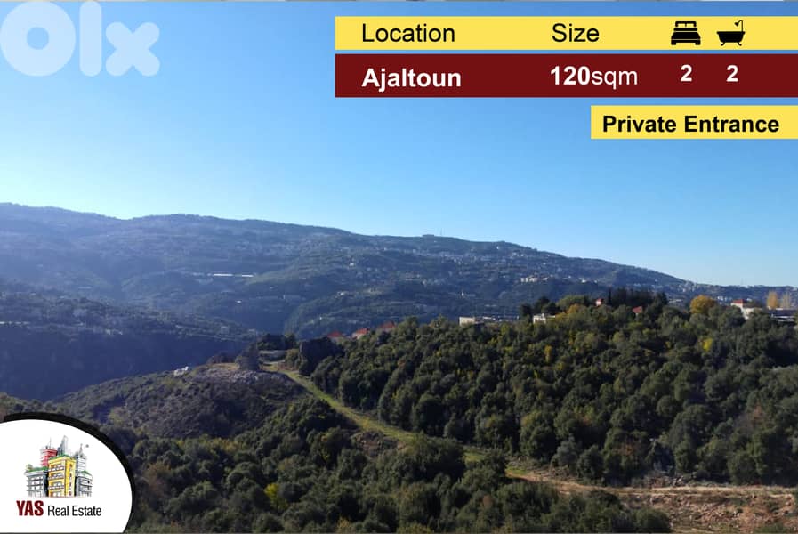 Ajaltoun 120m2 | 30m2 Terrace | Mint Condition | Mountain View | AC | 0