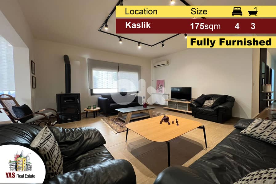 Kaslik 175m2 | New Building | Furnished | Excellent Condition | KH 0