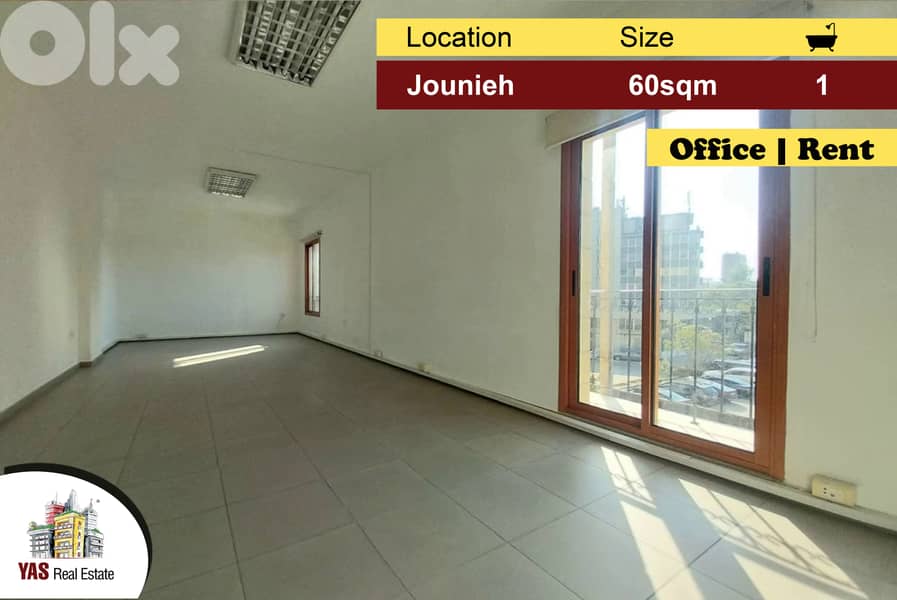 Jounieh 60m2 | Office For Rent | Prime Location | Well Maintained | IV 0