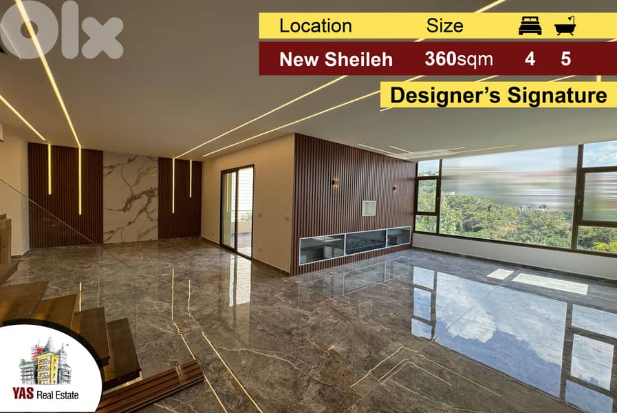 New Sheileh 360m2 | Duplex | Designer’s Signature | Brand New | 0