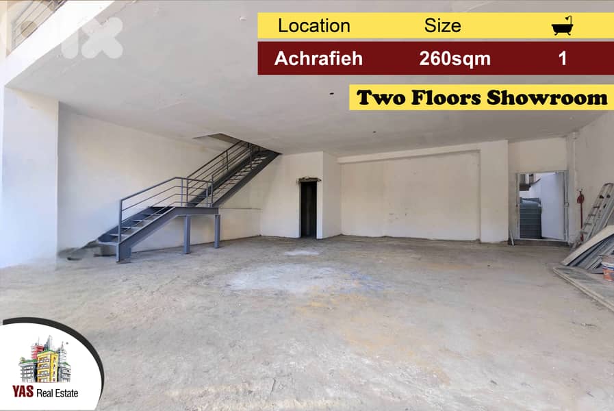 Achrafieh 260m2 | Showroom | Mezzanine | Perfect Investment | AC | 0
