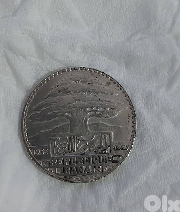 Lebanese 25  Piasters Silver Rare Coin 1933 1