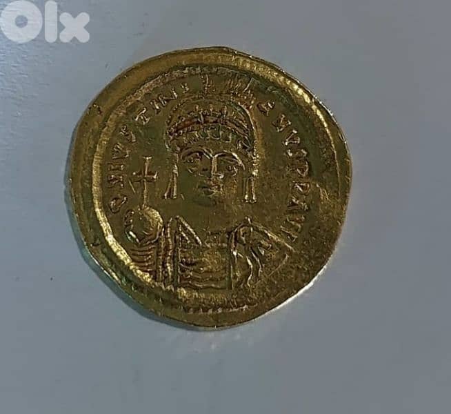Justinian I Gold Byzantine Coin Solidius year 527 AD weight 4.4 grams 0
