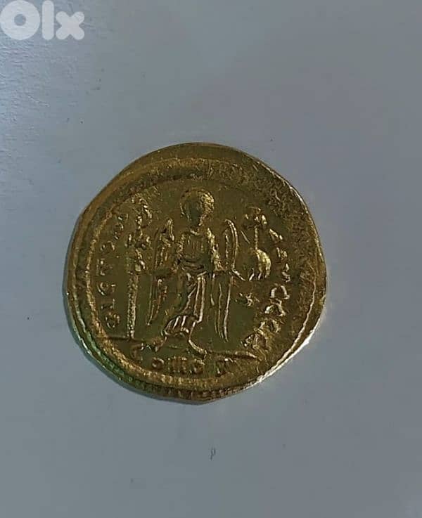 Justinian I Gold Byzantine Coin Solidius year 527 AD weight 4.4 grams 1