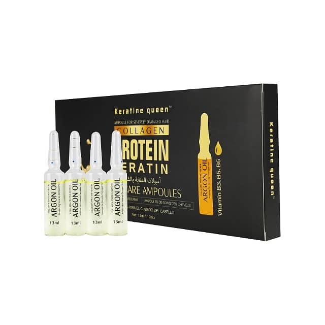 Keratine Queen Ampoules with Collagen & Argan for Hair Repair 0