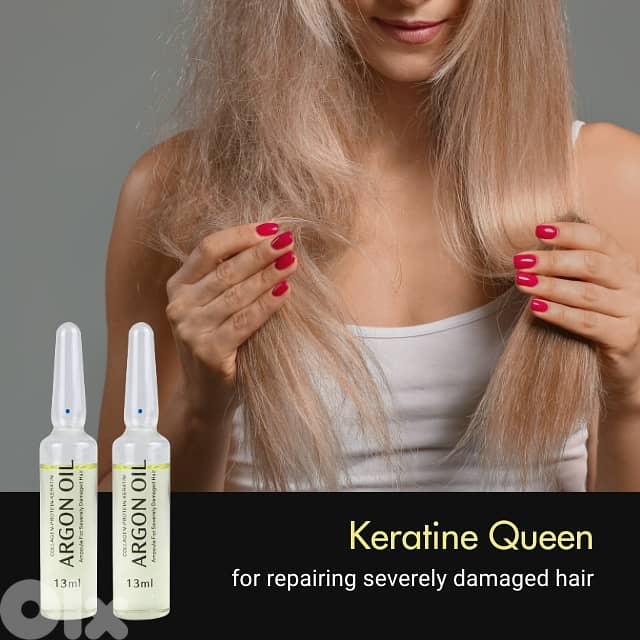Keratine Queen Ampoules with Collagen & Argan for Hair Repair 1