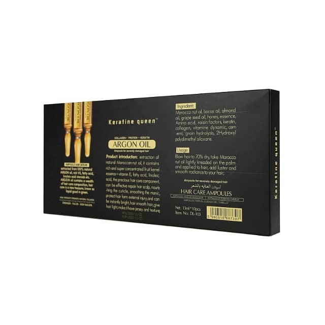 Keratine Queen Ampoules with Collagen & Argan for Hair Repair 7