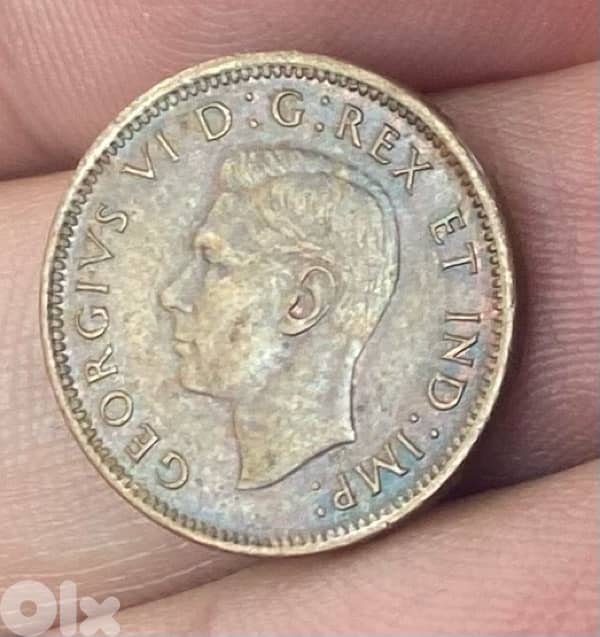 عملة عملات قديمة ١ سنت كندا سنة ١٩٤٧ جورج السادس 1